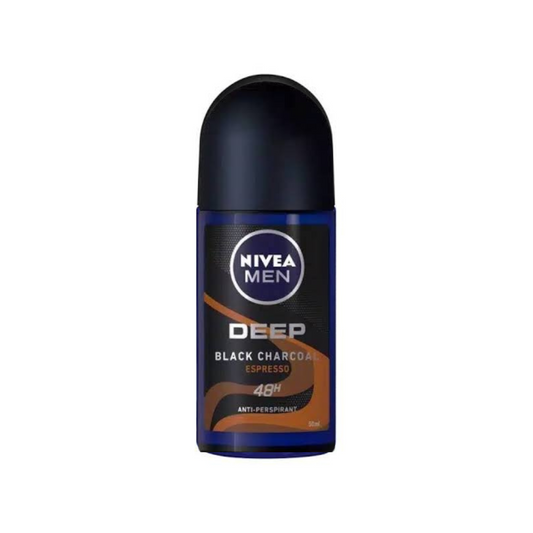 Nivea Men Deep Black Charcoal Espresso Deodorant Roll On 50ml